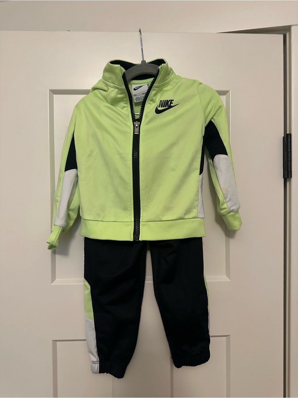 Nike Kids Lime Green, Black & White Track Pants Set